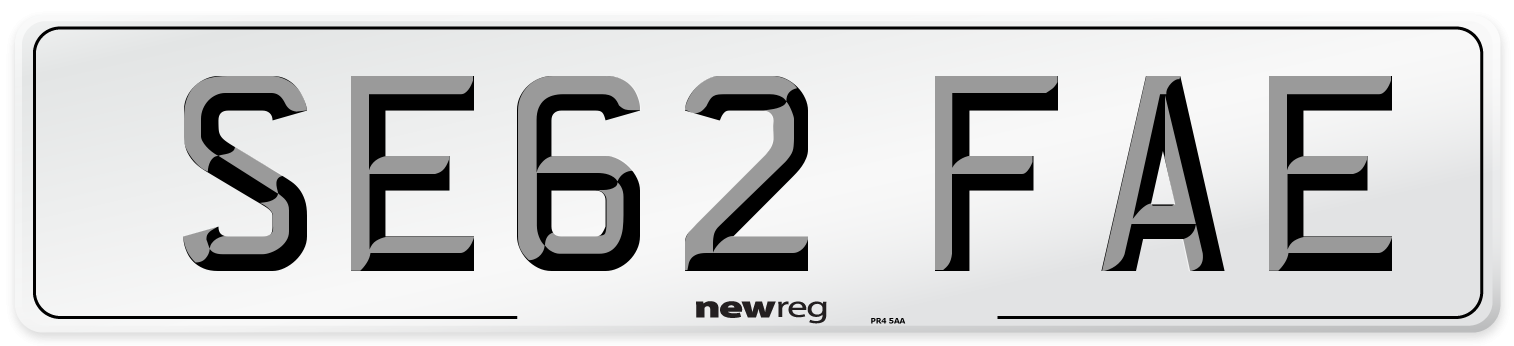 SE62 FAE Number Plate from New Reg